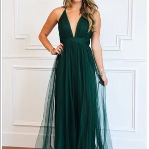 Hunter Green / Emerald Green Maxi Dress -small